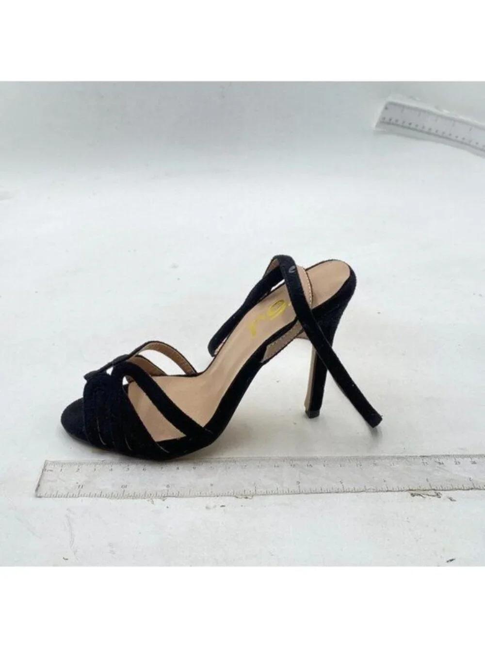 FSJ Women Strappy Open Toe Stiletto High Heels Ankle Wrap Dress Sandals Black